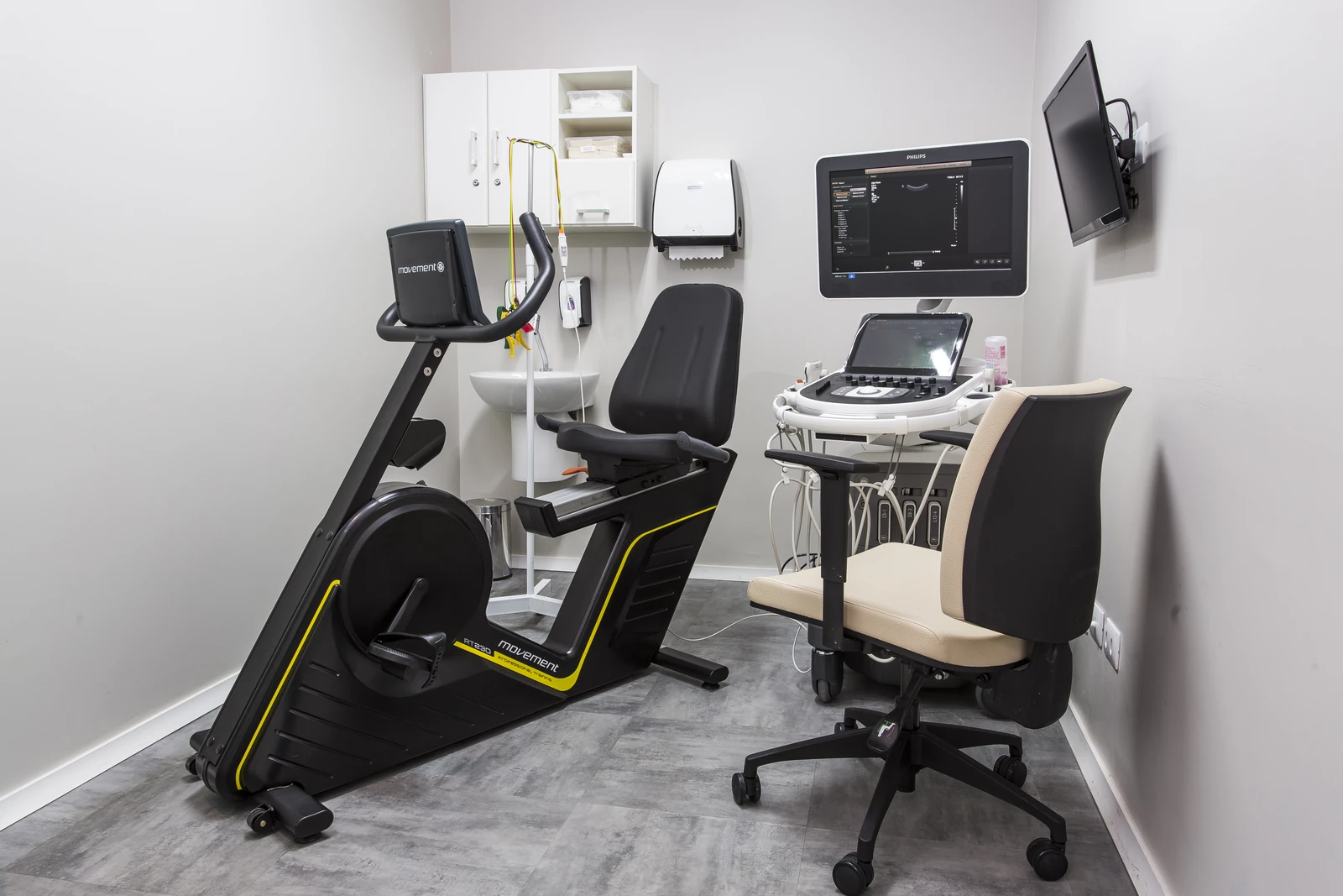 Sala de ecocardiograma de estresse na Cuore Integrative